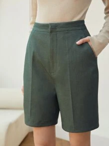 MOTF PREMIUM viscosa Traje Shorts - Verde - Ver 7