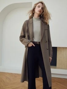 MOTF PREMIUM Áo len nữ Gân đan màu trơn Giải trí - Màu be - Xem 5