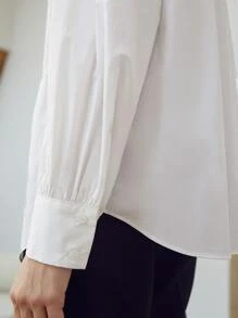 MOTF PREMIUM Blusa ribete con fruncido - Blanco - Ver 6