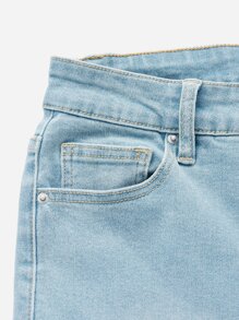SHEINBlues Belted Cargo Jeans - Light Wash - View 6