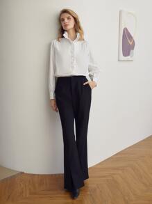 MOTF PREMIUM Blusa ribete con fruncido - Blanco - Ver 8