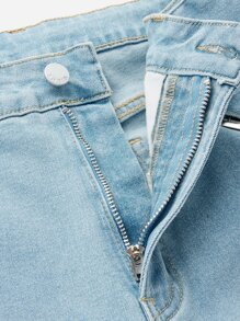 SHEINBlues Belted Cargo Jeans - Light Wash - View 5