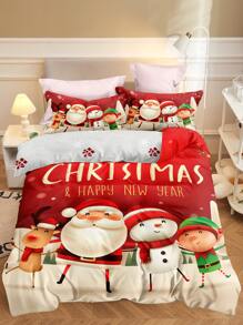 聖誕老人和動物圖案被套套裝不附帶內芯 - 彩色 - 查看 1