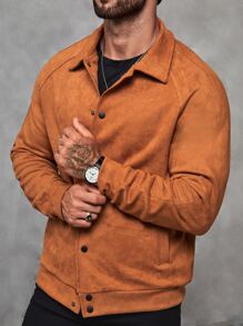 Manfinity Men Raglan Sleeve Jacket - Burnt Orange - View 1