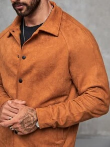 Manfinity Men Raglan Sleeve Jacket - Burnt Orange - View 4