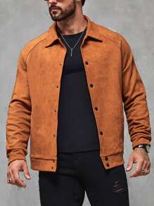 Manfinity Men Raglan Sleeve Jacket - Burnt Orange - View 5