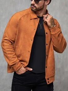 Manfinity Men Raglan Sleeve Jacket - Burnt Orange - View 6