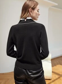 MOTF PREMIUM 100% WOOL MOCK NECK JUMPER - Black - View 7