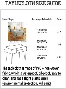 Khăn trải bàn trơn không thấm nước - Xám - Xem 4