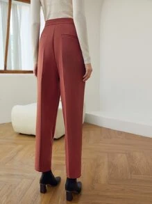 MOTF PREMIUM VISCOSE PRESS CREASE SUIT TROUSERS - Redwood - View 3