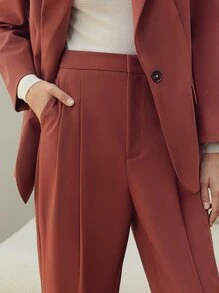 MOTF PREMIUM VISCOSE PRESS CREASE SUIT TROUSERS - Redwood - View 6