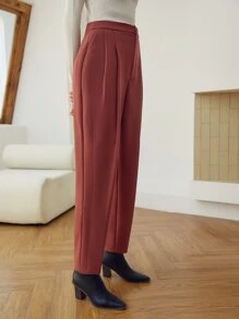 MOTF PREMIUM VISCOSE PRESS CREASE SUIT TROUSERS - Redwood - View 8