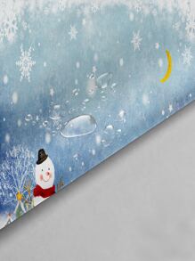 2pcs Christmas Snowman Pattern Waterproof Curtain - Multicolor - View 5