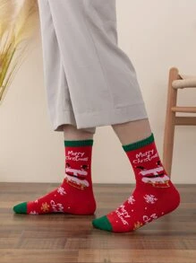 Men Christmas Slogan Graphic Crew Socks - View 2
