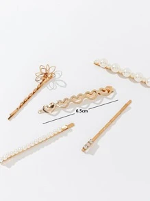 Elegant 8pcs Fashionable Butterfly Shaped Hair Clips With Faux Pearls, Women's Hair Accessories Set, Ideal For Everyday Use Or Gift For Friends - Multicolor - View 3