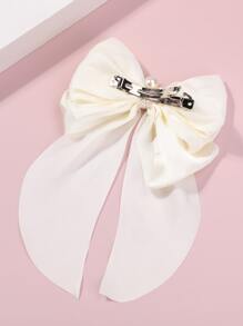 Kẹp tóc giả ngọc trai & nơ trang trí - Màu be - Xem 4