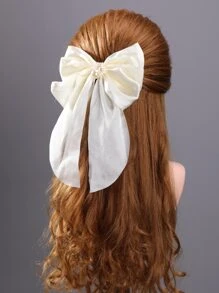 Kẹp tóc giả ngọc trai & nơ trang trí - Màu be - Xem 5