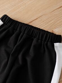 SHEIN Toddler Boys Colour Block Hoodie & Joggers - Multicolor - View 5