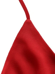 SHEIN MOD Dopamine Dressing Lace Up Backless Flare Hem Halter Dress - Red - View 5