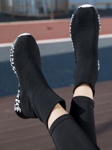 Zapatillas deportivas calcetín arriba alta sin cordones - Negro - Ver 2