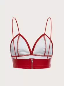 SHEIN ICON PU皮革吊帶短上衣