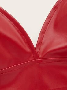 SHEIN ICON PU皮革吊帶短上衣