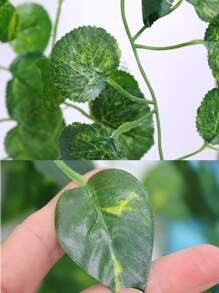 1pc 6.9 FT Green Artificial Plants, Silk Artificial Hanging Garland Plants Vine Leaves DIY Home Wedding Party Bathroom Garden Decoration - Green - View 6