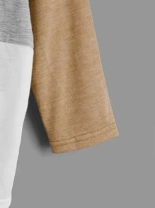 SHEIN Toddler Boys Dinosaur Print Colourblock Tee - Multicolor - View 4