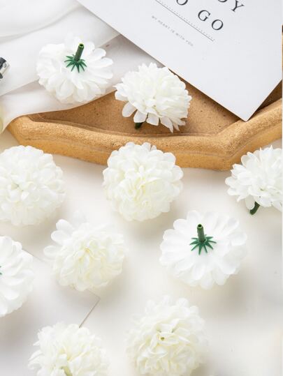 10/30PCS/SET 人造绣球、花头球、菊花串、DIY 花环材料、生日派对、派对、派对装饰、婚礼花篮、新娘手捧花、家居、餐厅、卧室、窗台装饰、花瓶装饰、情人节、新年装饰、户外花园、开学季、秋季装饰、秋季