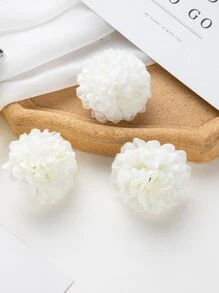 10個裝人造繡球花球 DIY 花環材料，派對裝飾、婚禮新娘花束、居家餐廳臥室窗台裝飾、花瓶裝飾、情人節新年裝飾、戶外花園返校季 - 白色 - 查看 2