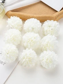 10個裝人造繡球花球 DIY 花環材料，派對裝飾、婚禮新娘花束、居家餐廳臥室窗台裝飾、花瓶裝飾、情人節新年裝飾、戶外花園返校季 - 白色 - 查看 3