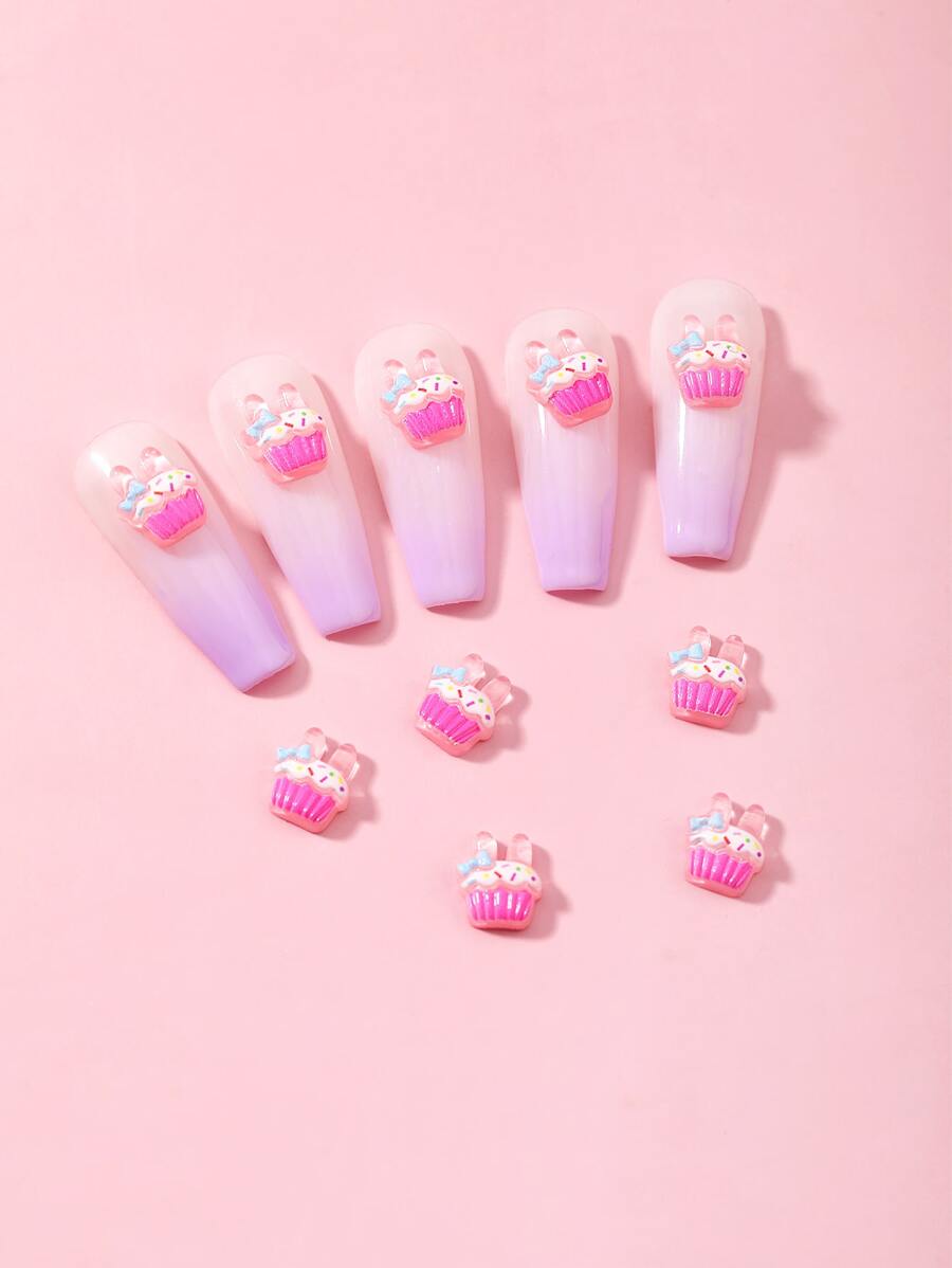 10入組卡通形狀美甲飾品 - 彩色 - 查看 1