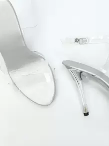 透明細跟踝帶涼鞋 - 無色 - 查看 5