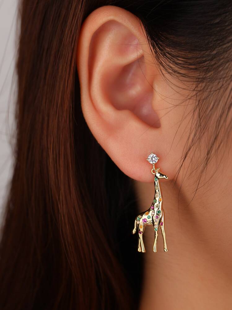 ラインストーン キリン ドロップピアス | SHEIN JAPAN