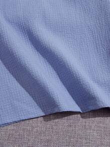 SHEIN Girls Letter Patched Tee & Trousers Set - Dusty Blue - View 3