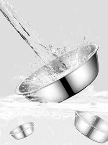 1pc Stainless Steel Cat/Dog Lover Gift And Dog/Cat Mom Love Pet Food Bowl, Cat/Dog Lover Gift And Dog/Cat Mom Love Pet Feeding Dish, Cat Lover And Cat Mom Love Dog Lover And Dog Mom Love Water Feeder, Suitable For Cat Lover And Cat Mom Loves And Small Dog Lover And Dog Mom Loves - Silver - View 7