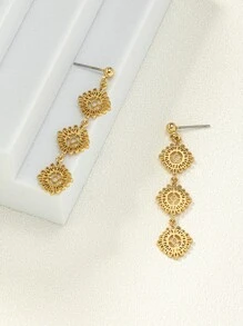 1雙金色顏色鏤空耳環適用於戶外運動和派對 - 金黃色 - 查看 4