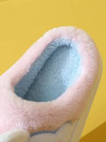 Women‘s Rabbit Design Fluffy Novelty Slippers, New Black Comfort Insole - Pink - View 4