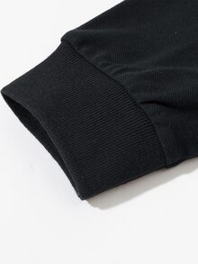 男大童休閒舒服長袖POLO衫 - 黑色 - 查看 4