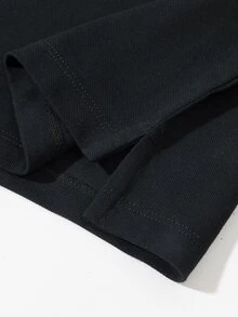 男大童休閒舒服長袖POLO衫 - 黑色 - 查看 7