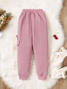 Young Girl 3D Ears Design Thermal Lined Pants