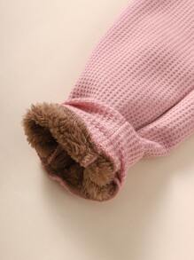 Young Girl 3D Ears Design Thermal Lined Pants