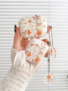 1入組蝴蝶和花卉圖案airpods 1/2和airpods Pro耳機保護套 - 彩色 - 查看 1