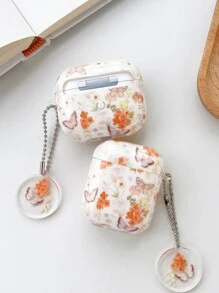 1入組蝴蝶和花卉圖案airpods 1/2和airpods Pro耳機保護套 - 彩色 - 查看 2