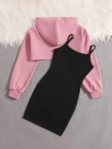 SHEIN Bộ hai mảnh Gái Hoạt hình Giải trí - Hồng - Xem 2