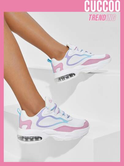 Lace-up Front Colorblock Chunky Sneakers