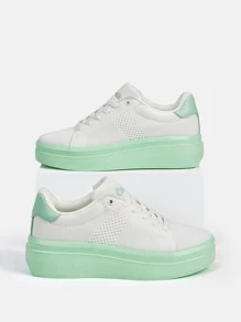 Lace-Up Front Skate Shoes Sports Shoes Casual Shoes - White - View 2