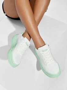 Lace-Up Front Skate Shoes Sports Shoes Casual Shoes - White - View 6