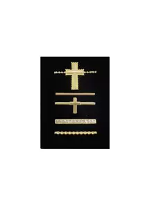 5入組水鑽裝飾錶帶裝飾物 - 金色 - 查看 1