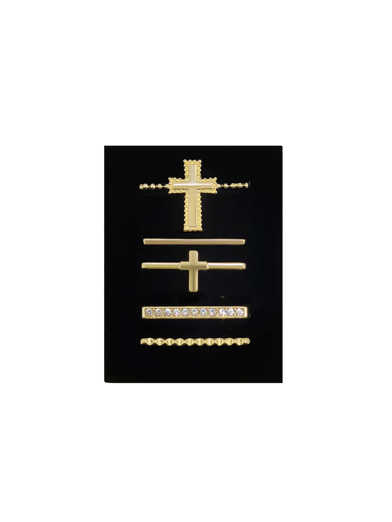 5入組水鑽裝飾錶帶裝飾物 - 金色 - 查看 1